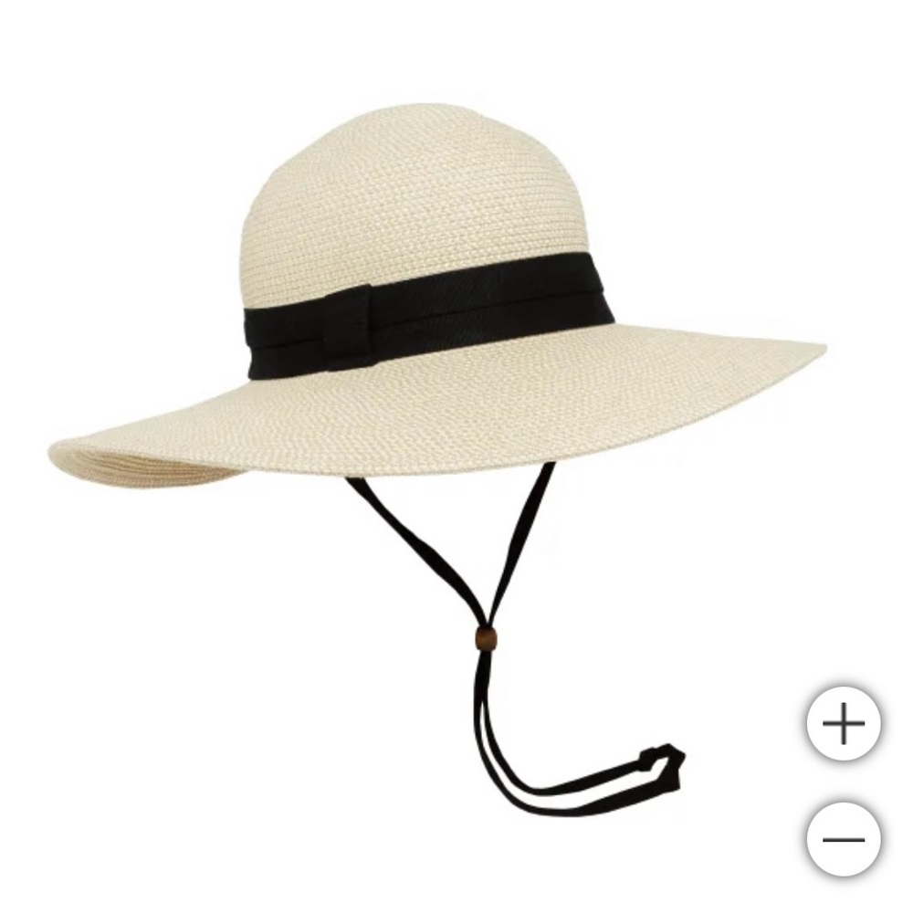 Solar Escape Chic Cream and Black Wide-Brimmed Sun Hat - Picture 7 of 8